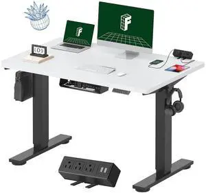 EN2 Whole-Piece Standing Desk with Clamp Power Strip, 48 x 30 Electric Stand Up Height Adjustable Desk with Cable Management (Black Frame + 48" White Top, 2 Packages) EN2 Whole-Piece Standing Desk with Clamp Power Strip, 48 x 30 Electric Stand Up Height Adjustable Desk with Cable Management (Black Frame + 48" White Top, 2 Packages)