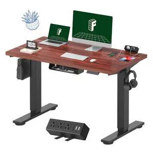 EN2 Whole-Piece Standing Desk with Clamp Power Strip, 48 x 24'' Electric Stand Up Height Adjustable Desk with Cable Management (Black + 48" Mohagany Top, 2 Packages) EN2 Whole-Piece Standing Desk with Clamp Power Strip, 48 x 24'' Electric Stand Up Height Adjustable Desk with Cable Management (Black + 48" Mohagany Top, 2 Packages)