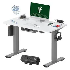 EN2 Whole-Piece Standing Desk with Clamp Power Strip, 40 x 24'' Electric Stand Up Height Adjustable Desk with Cable Management (Gray Frame + 40" White Top, 2 Packages) EN2 Whole-Piece Standing Desk with Clamp Power Strip, 40 x 24'' Electric Stand Up Height Adjustable Desk with Cable Management (Gray Frame + 40" White Top, 2 Packages)