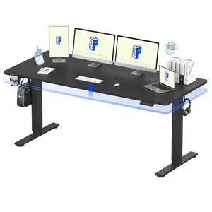 71"×32" Large Electric Standing Desk for Office, Height Adjustable Sit Stand Desk with Cable Management & Cup Holder, for Commercial Use, Black Top (2 Packages) 71"×32" Large Electric Standing Desk for Office, Height Adjustable Sit Stand Desk with Cable Management & Cup Holder, for Commercial Use, Black Top (2 Packages)