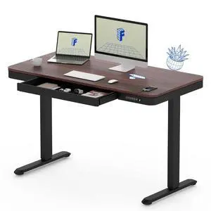 Comhar 48" Electric Standing Desk with Drawers, Quick Assembly Home Office Sit Stand Desk with Storage & USB Charging, Computer Workstation for Home Office (48" Wood, Dark Walnut/Black) Comhar 48" Electric Standing Desk with Drawers, Quick Assembly Home Office Sit Stand Desk with Storage & USB Charging, Computer Workstation for Home Office (48" Wood, Dark Walnut/Black)