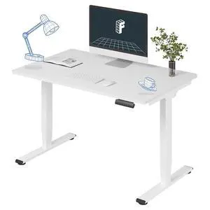 E6 3-Stage Dual Motor Electric Standing Desk 48 x 30 Sit Stand Up Desk, Holds 220 lbs, Adjustable Height w/Memory Presets, One-Piece White Desktop & White Frame, Ships in 2 Boxes E6 3-Stage Dual Motor Electric Standing Desk 48 x 30 Sit Stand Up Desk, Holds 220 lbs, Adjustable Height w/Memory Presets, One-Piece White Desktop & White Frame, Ships in 2 Boxes