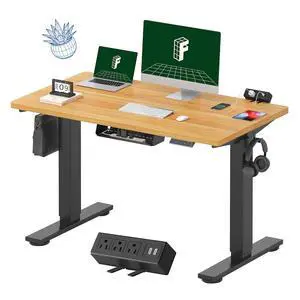 EN2 Whole-Piece Standing Desk with Clamp Power Strip, 48 x 24'' Electric Stand Up Height Adjustable Desk with Cable Management (Black Frame + 48" Maple Desktop, 2 Packages) EN2 Whole-Piece Standing Desk with Clamp Power Strip, 48 x 24'' Electric Stand Up Height Adjustable Desk with Cable Management (Black Frame + 48" Maple Desktop, 2 Packages)
