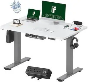 EN2 Whole-Piece Standing Desk with Clamp Power Strip, 48 x 30 Electric Stand Up Height Adjustable Desk with Cable Management (Gray Frame + 48" White Top, 2 Packages) EN2 Whole-Piece Standing Desk with Clamp Power Strip, 48 x 30 Electric Stand Up Height Adjustable Desk with Cable Management (Gray Frame + 48" White Top, 2 Packages)