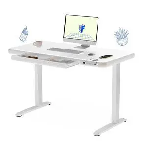 Comhar Electric Pure Glass Standing Desk with Drawer Desktop & USB Charge Ports, 48" Ergonomic Height Adjustable Sit to Stand Desk for Home Office (White, Glass) Comhar Electric Pure Glass Standing Desk with Drawer Desktop & USB Charge Ports, 48" Ergonomic Height Adjustable Sit to Stand Desk for Home Office (White, Glass)