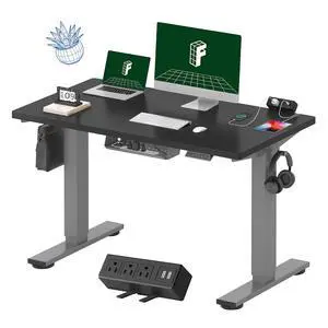 EN2 Whole-Piece Standing Desk with Clamp Power Strip, 48 x 24'' Electric Stand Up Height Adjustable Desk with Cable Management (Gray Frame + 48" Black Desktop, 2 Packages) EN2 Whole-Piece Standing Desk with Clamp Power Strip, 48 x 24'' Electric Stand Up Height Adjustable Desk with Cable Management (Gray Frame + 48" Black Desktop, 2 Packages)