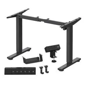 EN2 Standing Desk Frame with Clamp Power Strip and Cable Management Tray, Electric Sit Stand Desk Base with Memory Controller for Home and Office (Black Frame Only) EN2 Standing Desk Frame with Clamp Power Strip and Cable Management Tray, Electric Sit Stand Desk Base with Memory Controller for Home and Office (Black Frame Only)