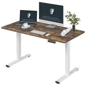 E6 3-Stage Dual Motor Electric Standing Desk 55 x 28 Sit Stand Up Desk, Holds 220 lbs, Adjustable Height w/Memory Presets, One-Piece Special Walnut Desktop & White Frame, Ships in 2 Boxes E6 3-Stage Dual Motor Electric Standing Desk 55 x 28 Sit Stand Up Desk, Holds 220 lbs, Adjustable Height w/Memory Presets, One-Piece Special Walnut Desktop & White Frame, Ships in 2 Boxes