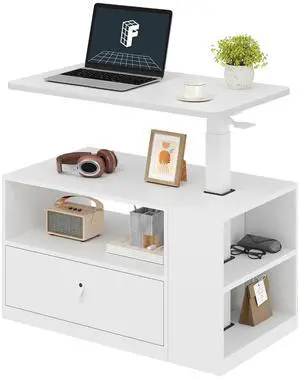 H7 CAB Height Adjustable Sit-Stand Computer Workstation Desk with Storage, Pneumatic Lift Laptop Desk with Drawer & Cabinet, Compact Small Space Home Office Desk (25.8"41.3", White) H7 CAB Height Adjustable Sit-Stand Computer Workstation Desk with Storage, Pneumatic Lift Laptop Desk with Drawer & Cabinet, Compact Small Space Home Office Desk (25.8"41.3", White)