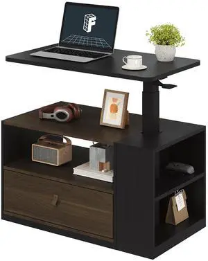 H7 CAB Height Adjustable Sit-Stand Computer Workstation Desk with Storage, Pneumatic Lift Laptop Desk with Drawer & Cabinet, Compact Small Space Home Office Desk (25.8"41.3", Black) H7 CAB Height Adjustable Sit-Stand Computer Workstation Desk with Storage, Pneumatic Lift Laptop Desk with Drawer & Cabinet, Compact Small Space Home Office Desk (25.8"41.3", Black)