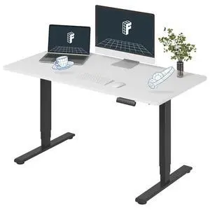 E6 3-Stage Dual Motor Electric Standing Desk 55 x 28 Sit Stand Up Desk, Holds 220 lbs, Adjustable Height w/Memory Presets, One-Piece White Desktop & Black Frame, Ships in 2 Boxes E6 3-Stage Dual Motor Electric Standing Desk 55 x 28 Sit Stand Up Desk, Holds 220 lbs, Adjustable Height w/Memory Presets, One-Piece White Desktop & Black Frame, Ships in 2 Boxes