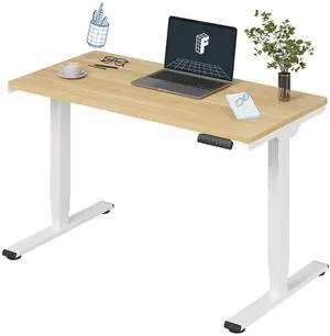 E6 3-Stage Dual Motor Electric Standing Desk 48 x 24 Sit Stand Up Desk, Holds 220 lbs, Adjustable Height w/Memory Presets, One-Piece Maple Desktop & White Frame, Ships in 2 Boxes E6 3-Stage Dual Motor Electric Standing Desk 48 x 24 Sit Stand Up Desk, Holds 220 lbs, Adjustable Height w/Memory Presets, One-Piece Maple Desktop & White Frame, Ships in 2 Boxes