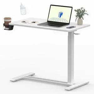Mobile Standing Desk with Wheels Pneumatic Laptop Desk Rolling Computer Cart Movable Height Adjustable Small Sit Stand Desk Computer Workstations Home Use27.6" W x 15.7" D,White Mobile Standing Desk with Wheels Pneumatic Laptop Desk Rolling Computer Cart Movable Height Adjustable Small Sit Stand Desk Computer Workstations Home Use27.6" W x 15.7" D,White
