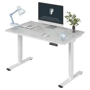 E6 3-Stage Dual Motor Electric Standing Desk 48 x 30 Sit Stand Up Desk, Holds 220 lbs, Adjustable Height w/Memory Presets, One-Piece Marble Grey Desktop & White Frame, Ships in 2 Boxes E6 3-Stage Dual Motor Electric Standing Desk 48 x 30 Sit Stand Up Desk, Holds 220 lbs, Adjustable Height w/Memory Presets, One-Piece Marble Grey Desktop & White Frame, Ships in 2 Boxes