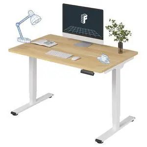 E6 3-Stage Dual Motor Electric Standing Desk 48 x 30 Sit Stand Up Desk, Holds 220 lbs, Adjustable Height w/Memory Presets, One-Piece Maple Desktop & White Frame, Ships in 2 Boxes E6 3-Stage Dual Motor Electric Standing Desk 48 x 30 Sit Stand Up Desk, Holds 220 lbs, Adjustable Height w/Memory Presets, One-Piece Maple Desktop & White Frame, Ships in 2 Boxes