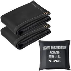 Fire Blankets, 2 Pack Welding Blankets, 8' x 10' Fire Suppression Blanket, 1022°F Flame Retardant Blanket, Black Fire Emergency Blankets, Fiberglass Fire Retardant Blanket with 12 Brass Grommets Fire Blankets, 2 Pack Welding Blankets, 8' x 10' Fire Suppression Blanket, 1022°F Flame Retardant Blanket, Black Fire Emergency Blankets, Fiberglass Fire Retardant Blanket with 12 Brass Grommets