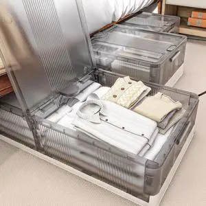 3-Pack Under Bed Storage with Wheels, 108 QT Large Collapsible & Stackable Containers, Foldable Organizer Bins for Blankets, Shoes, Books, Bedroom Closet 3-Pack Under Bed Storage with Wheels, 108 QT Large Collapsible & Stackable Containers, Foldable Organizer Bins for Blankets, Shoes, Books, Bedroom Closet