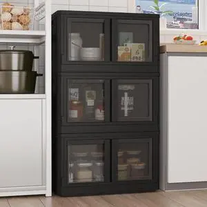 228 QT Stackable Storage Bins With Lids, Collapsible Plastic Storage Bins With Doors and Built-in Wheels For Home Dorm Closet Organizers and Storage, 3 Pack Cubes, Black 228 QT Stackable Storage Bins With Lids, Collapsible Plastic Storage Bins With Doors and Built-in Wheels For Home Dorm Closet Organizers and Storage, 3 Pack Cubes, Black
