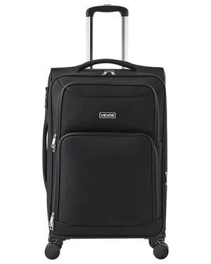 Softside Expandable Luggage with Spinner Wheels, 24-Inch Softside Checked Medium Luggage, Lightweight Checked Suitcase with Expandable Zippered Pocket and TSA Lock, Black Softside Expandable Luggage with Spinner Wheels, 24-Inch Softside Checked Medium Luggage, Lightweight Checked Suitcase with Expandable Zippered Pocket and TSA Lock, Black