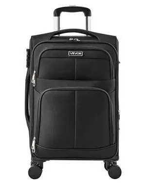 Softside Expandable Luggage with Spinner Wheels, 20-Inch Softside Carry on Luggage, Lightweight Checked Suitcase with Expandable Zippered Pocket and TSA Lock, Black Softside Expandable Luggage with Spinner Wheels, 20-Inch Softside Carry on Luggage, Lightweight Checked Suitcase with Expandable Zippered Pocket and TSA Lock, Black