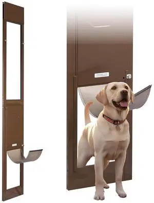 Dog Door for Sliding Glass Door, 75 7/8 to 80 11/16 in Adjustable Height, Aluminum Alloy Frame with Rotating Hinges, Lock Design, 10 1/4 x 16 1/4 in Flap, Sliding Glass Pet Door for Renters Dog Door for Sliding Glass Door, 75 7/8 to 80 11/16 in Adjustable Height, Aluminum Alloy Frame with Rotating Hinges, Lock Design, 10 1/4 x 16 1/4 in Flap, Sliding Glass Pet Door for Renters