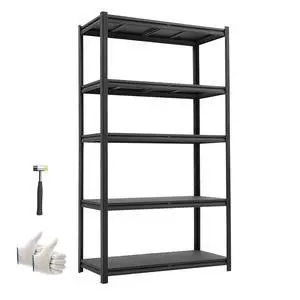Garage Shelving, 5-Tier Adjustable Storage Shelves, 3000 lbs Heavy Duty Garage Shelves, Metal Utility Rack Shelf for Garage Workshop Warehouse Basement, 59.49" W x 20.55" D x 71.38" H Garage Shelving, 5-Tier Adjustable Storage Shelves, 3000 lbs Heavy Duty Garage Shelves, Metal Utility Rack Shelf for Garage Workshop Warehouse Basement, 59.49" W x 20.55" D x 71.38" H