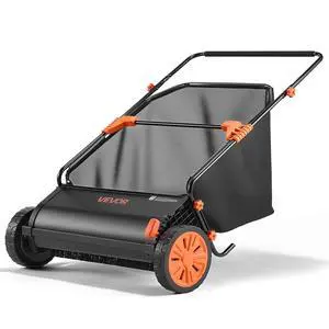 Push Lawn Sweeper, 30 in Leaf & Grass Collector with 12 cu. ft. Hopper Bag, Adjustable Brush Height & Spinning Brushes, Heavy Duty Yard Sweeper with Rubber Wheels for Leaves Grass Cleanup Push Lawn Sweeper, 30 in Leaf & Grass Collector with 12 cu. ft. Hopper Bag, Adjustable Brush Height & Spinning Brushes, Heavy Duty Yard Sweeper with Rubber Wheels for Leaves Grass Cleanup