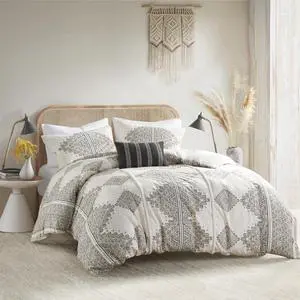 Soft Breathable Microfiber Full/Queen Duvet Cover Set - 4 Piece Printed Bedding Set with Pillowcases & Decorative Throw Pillow, Boho Chic Home Decor. Soft Breathable Microfiber Full/Queen Duvet Cover Set - 4 Piece Printed Bedding Set with Pillowcases & Decorative Throw Pillow, Boho Chic Home Decor.