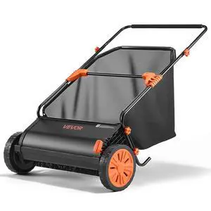 Push Lawn Sweeper, 26 in Leaf & Grass Collector with 7 cu. ft. Hopper Bag, Adjustable Brush Height & Spinning Brushes, Heavy Duty Yard Sweeper with Rubber Wheels for Leaves Grass Cleanup Push Lawn Sweeper, 26 in Leaf & Grass Collector with 7 cu. ft. Hopper Bag, Adjustable Brush Height & Spinning Brushes, Heavy Duty Yard Sweeper with Rubber Wheels for Leaves Grass Cleanup