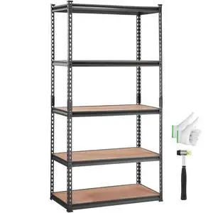 Storage Shelving Unit, 5-Tier Adjustable, 2000 lbs Capacity, Heavy Duty Garage Shelves Metal Organizer Utility Rack, Black, 36" L x 18" W x 72" H for Kitchen Pantry Basement Bathroom Laundry Storage Shelving Unit, 5-Tier Adjustable, 2000 lbs Capacity, Heavy Duty Garage Shelves Metal Organizer Utility Rack, Black, 36" L x 18" W x 72" H for Kitchen Pantry Basement Bathroom Laundry