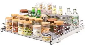 21.5" Wx21 Dx3.5 H Pull Out Cabinet Organizer, Heavy Duty Slide Out Pantry Shelves, Chrome-Plated Steel Roll Out Drawers, Storage for Home, Under Sink, 23" Wx22 Dx7 H Install Size for Cabinet 21.5" Wx21 Dx3.5 H Pull Out Cabinet Organizer, Heavy Duty Slide Out Pantry Shelves, Chrome-Plated Steel Roll Out Drawers, Storage for Home, Under Sink, 23" Wx22 Dx7 H Install Size for Cabinet