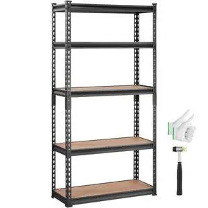 Storage Shelving Unit, 5-Tier Adjustable, 2000 lbs Capacity, Heavy Duty Garage Shelves Metal Organizer Utility Rack, Black, 30" L x 12" W x 60" H for Kitchen Pantry Basement Bathroom Laundry Storage Shelving Unit, 5-Tier Adjustable, 2000 lbs Capacity, Heavy Duty Garage Shelves Metal Organizer Utility Rack, Black, 30" L x 12" W x 60" H for Kitchen Pantry Basement Bathroom Laundry