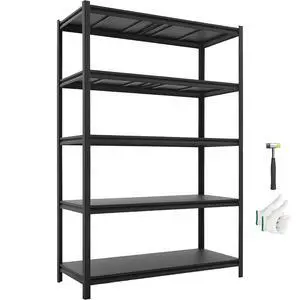 Garage Shelving, 5-Tier Adjustable Storage Shelves, 3000 lbs Heavy Duty Garage Shelves, Metal Utility Rack Shelf for Garage Workshop Warehouse Basement, 48.43" W x 20.55" D x 71.38" H Garage Shelving, 5-Tier Adjustable Storage Shelves, 3000 lbs Heavy Duty Garage Shelves, Metal Utility Rack Shelf for Garage Workshop Warehouse Basement, 48.43" W x 20.55" D x 71.38" H