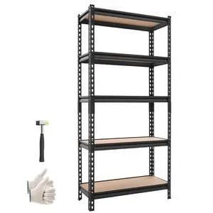 Storage Shelves, 5-Tier Adjustable, 2000 lbs Capacity, Heavy Duty Garage Storage Shelving Unit, Metal Utility Rack Shelf, for Kitchen Pantry Basement Bathroom, 28.35" W x 12.17" D x 59.84" H Storage Shelves, 5-Tier Adjustable, 2000 lbs Capacity, Heavy Duty Garage Storage Shelving Unit, Metal Utility Rack Shelf, for Kitchen Pantry Basement Bathroom, 28.35" W x 12.17" D x 59.84" H