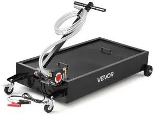 Low Profile Oil Drain Pan, 20-Gallon Metal Oil Change Pan, Effective Oil Drain Cart with 180W Electric Pump, Wheels & Folding Handle, Oil Drain Tank for Cars, SUVs, Trucks, Buses, RVs Low Profile Oil Drain Pan, 20-Gallon Metal Oil Change Pan, Effective Oil Drain Cart with 180W Electric Pump, Wheels & Folding Handle, Oil Drain Tank for Cars, SUVs, Trucks, Buses, RVs
