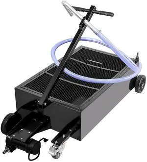Low Profile Oil Drain Pan, 25 Gal Oil Drain Pan with 110V High-Flow Electric Pump, Large Capacity Oil Change Pan with 7.2ft Hose & Folding Handle, Rolling Oil Drain Cart for Trucks, Buses, RVs Low Profile Oil Drain Pan, 25 Gal Oil Drain Pan with 110V High-Flow Electric Pump, Large Capacity Oil Change Pan with 7.2ft Hose & Folding Handle, Rolling Oil Drain Cart for Trucks, Buses, RVs