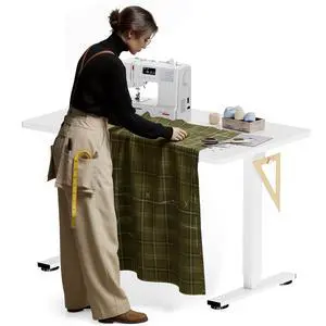Electric Adjustable Workbench, 48x30 Inches Ergonomic Worktable for Garage, Workshop, Office and Home, Spacious Desktop for Woodworking Sewing and Crafts, White, 2 Packages Electric Adjustable Workbench, 48x30 Inches Ergonomic Worktable for Garage, Workshop, Office and Home, Spacious Desktop for Woodworking Sewing and Crafts, White, 2 Packages