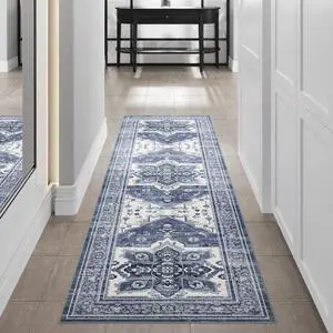 2.5x7 Washable Area Rug Patented Non-Slip Carpet, Low Pile, Child & Pet Friendly, High-Grip Rug Pad Included Ideal for Entryway, Living Room & Bedroom (Royal Indigo) 2.5x7 Washable Area Rug Patented Non-Slip Carpet, Low Pile, Child & Pet Friendly, High-Grip Rug Pad Included Ideal for Entryway, Living Room & Bedroom (Royal Indigo)