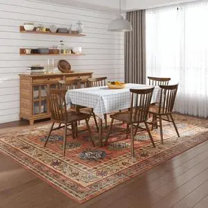 6x9 Washable Area Rug Patented Non-Slip Carpet, Low Pile, Child & Pet Friendly, High-Grip Rug Pad Included Ideal for Entryway, Living Room & Bedroom (Persian Ember) 6x9 Washable Area Rug Patented Non-Slip Carpet, Low Pile, Child & Pet Friendly, High-Grip Rug Pad Included Ideal for Entryway, Living Room & Bedroom (Persian Ember)