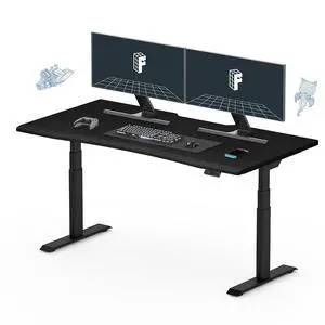 Z8 Luxe Oval Leg Gaming Standing Desk 60x27 in Electric Adjustable Height for FPS Games Computer Desk for Home Office Gamer with Dual Motors USB Ports Whole Piece (Black Frame + Black Top) Z8 Luxe Oval Leg Gaming Standing Desk 60x27 in Electric Adjustable Height for FPS Games Computer Desk for Home Office Gamer with Dual Motors USB Ports Whole Piece (Black Frame + Black Top)