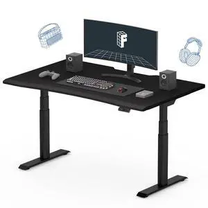 Z8 Luxe Oval Leg Gaming Standing Desk 55x28 in Electric Adjustable Height for MOBA Games Computer Desk for Home Office Gamer with Dual Motors USB Ports Whole Piece (Black Frame + Black Top) Z8 Luxe Oval Leg Gaming Standing Desk 55x28 in Electric Adjustable Height for MOBA Games Computer Desk for Home Office Gamer with Dual Motors USB Ports Whole Piece (Black Frame + Black Top)
