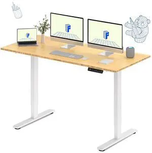 E3 Bamboo Dual Motor 72 x 30 Electric Standing Desk Sit Stand Up Desk, Holds 220 lbs, Adjustable Height w/Memory Presets, Solid Bamboo Desktop & White Frame, Ships in 2 Boxes E3 Bamboo Dual Motor 72 x 30 Electric Standing Desk Sit Stand Up Desk, Holds 220 lbs, Adjustable Height w/Memory Presets, Solid Bamboo Desktop & White Frame, Ships in 2 Boxes