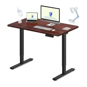 E3 Dual Motor Electric Standing Desk 48 x 30 Sit Stand Up Desk, Holds 220 lbs, Adjustable Height w/Memory Presets, One-Piece Mahogany Desktop & Black Frame, Ships in 2 Boxes E3 Dual Motor Electric Standing Desk 48 x 30 Sit Stand Up Desk, Holds 220 lbs, Adjustable Height w/Memory Presets, One-Piece Mahogany Desktop & Black Frame, Ships in 2 Boxes
