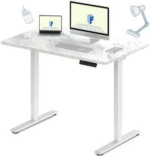 E3 Dual Motor Electric Standing Desk 48 x 30 Sit Stand Up Desk, Holds 220 lbs, Adjustable Height w/Memory Presets, One-Piece Marble Grey Desktop & White Frame, Ships in 2 Boxes E3 Dual Motor Electric Standing Desk 48 x 30 Sit Stand Up Desk, Holds 220 lbs, Adjustable Height w/Memory Presets, One-Piece Marble Grey Desktop & White Frame, Ships in 2 Boxes