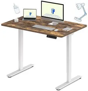 E3 Dual Motor Electric Standing Desk 48 x 30 Sit Stand Up Desk, Holds 220 lbs, Adjustable Height w/Memory Presets, One-Piece Special Walnut Desktop & White Frame, Ships in 2 Boxes E3 Dual Motor Electric Standing Desk 48 x 30 Sit Stand Up Desk, Holds 220 lbs, Adjustable Height w/Memory Presets, One-Piece Special Walnut Desktop & White Frame, Ships in 2 Boxes