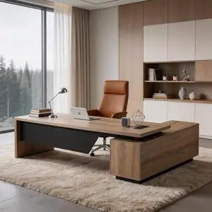L Shaped Desk with File Drawer, Solid Wood Large Executive Desk for Home Office, Adjustable Width (70.86" to 78.7"), Storage Cabinet & 2 Drawers, Left Return L Shaped Desk with File Drawer, Solid Wood Large Executive Desk for Home Office, Adjustable Width (70.86" to 78.7"), Storage Cabinet & 2 Drawers, Left Return