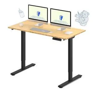 E3 Bamboo Dual Motor Electric Standing Desk 55 x 28 Sit Stand Up Desk, Holds 220 lbs, Adjustable Height w/Memory Presets, Solid Bamboo Desktop & Black Frame, Ships in 2 Boxes E3 Bamboo Dual Motor Electric Standing Desk 55 x 28 Sit Stand Up Desk, Holds 220 lbs, Adjustable Height w/Memory Presets, Solid Bamboo Desktop & Black Frame, Ships in 2 Boxes