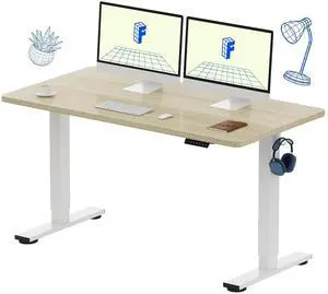 EN1 One-Piece Standing Desk with 1-Inch Thick Seamless Desktop, 55"x28" Electric Height Adjustable Desk for Home Office, Multi-Monitor Setups & Easy Assembly, White Wood Grain EN1 One-Piece Standing Desk with 1-Inch Thick Seamless Desktop, 55"x28" Electric Height Adjustable Desk for Home Office, Multi-Monitor Setups & Easy Assembly, White Wood Grain