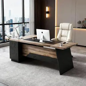 78.74 Inch L Shaped Office Desk with Drawers & Built-in Power Access, Large Executive Workstation with Storage Cabinet, Modern Wooden Desk for Business or Home Office (Mahogany, Right) 78.74 Inch L Shaped Office Desk with Drawers & Built-in Power Access, Large Executive Workstation with Storage Cabinet, Modern Wooden Desk for Business or Home Office (Mahogany, Right)
