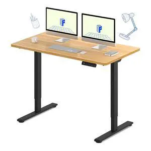 E3 Dual Motor Electric Standing Desk 55 x 28 Sit Stand Up Desk, Holds 220 lbs, Adjustable Height w/Memory Presets, One-Piece Maple Desktop & Black Frame, Ships in 2 Boxes E3 Dual Motor Electric Standing Desk 55 x 28 Sit Stand Up Desk, Holds 220 lbs, Adjustable Height w/Memory Presets, One-Piece Maple Desktop & Black Frame, Ships in 2 Boxes